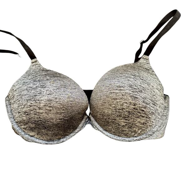 Adore Me Analize Push Up Plunge Bra Gray Size 34DD Padded Underwire Classic - Picture 1 of 5